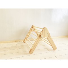 Woodwork for Kids Klappbares Massivholz Kletterdreieck mit Rutsch- und Kletterbrett nach Pikler Art Складной треугольник для скалолазания из цельного дерева с выдвижной и лазающей доской в ??стиле Пиклера.