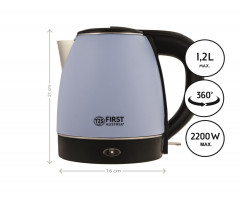 TZS FIRST AUSTRIA TZS FIRST AUSTRIA Wasserkocher Edelstahl Wasserkocher, 1,2 L, 2200 W, 360° Grad Abstellwinkel, 1 l, 2200 W, integrierter Kalkfilter, Trockenkochschutz, kabellos blau Чайник TZS FIRST AUSTRIA чайник из нержавеющей стали, 1,2 л, 2200 Вт, у