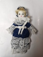 German Doll, Немецкая винтажная кукла в красивом платье, фарфор, 30см, 1970г.
