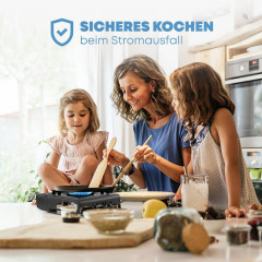 Hikeren Gaskocher 2,9kW Campingkocher mit Piezozundung,1-flammig mit Adapter fur LPG, (1-St)  Газовая плита Hikeren 2,9 кВт походная с пьезоподжигом, 1 пламя с адаптером для сжиженого нефтяного газа, (1 шт.)