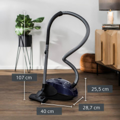 SIEMENS SIEMENS Bodenstaubsauger VS06A111, 600 W, mit Beutel, Hygienefilter, inkl. Fugenduse und Polsterduse, blau Пылесос SIEMENS VS06A111, 600 Вт, с мешком, гигиеническим фильтром, включая насадку для швов и насадку для обивки, синий