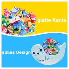 Arkmiido Holz Angelspiel mit 18 magnetische Fische Деревянная рыбалка с 18 магнитными рыбками