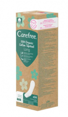 Carefree Slipeinlagen Organic Cotton Long 24 St, Карефри Ежедневные прокладки из органического хлопка Long 24шт, 1 упаковка (24 штуки)