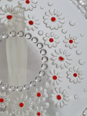 Фруктовница винтажная большая Walther Glas с выпуклым дном, стекло, 22 см, Германия, 1970-80гг.