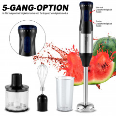 Rosnek Rosnek Handmixer Mixer,1000 W, 4 IN 1, 5-Gang-Einstellung,schwarz, 1000 W, inklusive Schneebesen, 500ml Zerkleinerer und 700ml Messbecher  Ручной миксер Rosnek, 1000 Вт, 4 IN 1, 5-скоростной режим, черный, 1000 Вт, включая венчик, измельчитель на 5