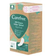 Carefree Slipeinlagen Organic Cotton Normal 30 St, Карефри Ежедневные прокладки из органического хлопка Normal 30шт, 2 упаковки (60штук)