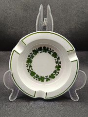 Пепельница винтажная Meissen, зеленый растительный декор, фарфор, 12.5 см, Германия, 1970-80гг.