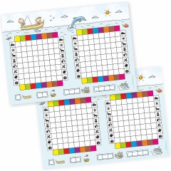 nikima Papeterie 2er Set A5 Spielblock Schiffe versenken JUNIOR\/ KIDS Reisespiel Flottenmanover Reisespiele Набор канцелярских принадлежностей из 2 игровых блоков формата А5 Морские корабли JUNIOR/ KIDS игры в путешествия маневры флота игры в путешествия