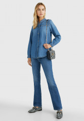 Tommy Hilfiger RUFFLED COLLAR REGULAR FIT OVER Button-down blouse paty RFFLED COLLAR REGULAR FIT OVER Блузка на пуговицах пати