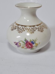 Erchenbach Bavaria Вазочка с букетом цветов и обильной позолотой, 8 см, Германия, 1950-60гг.