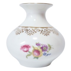 Erchenbach Bavaria Вазочка с букетом цветов и обильной позолотой, 8 см, Германия, 1950-60гг.