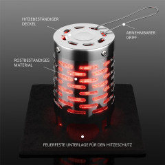 EVOCAMP EVOCAMP Gaskocher Heizaufsatz mit 20x20cm feuerfester Unterlage, (Heizaufsatz fur Gaskocher mit feuerfester Unterlage), ideal als Zeltheizung und Campingheizung  Нагревательная насадка для газовой плиты EVOCAMP с огнестойким основанием 20x20 см (н