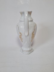 KARLOVARSKY Фарфоровая ваза с ручками "Нежные голубые цветы", 15см, Чехословакия, 1950-60гг.