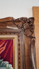 Картина винтажная "Обнаженная дама", вышивка, в раме, 128 х 68 см, Германия, 1960-70гг.