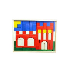 Holzspielzeug Baukasten Burg rot Деревянный конструктор замок красный