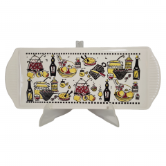 Поднос винтажный Staffet / Limburg с ручками, керамика, 36 х 15 см, Германия, 1970-80гг.