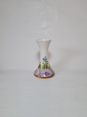 Alba Adriatiс Ваза фарфоровая  "Сиреневые цветы", 15см x 9см, 1960-70гг.