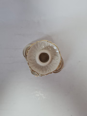 Подсвечник винтажный Gerold & Co.Tettau с золотистым декором, фарфор, 7 x 12 см, Германия, 1960-70гг.