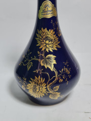 Ваза винтажная Lindner / Echt Kobalt, ручная роспись, темно-синяя с золотым декором, фарфор, 16 см, Германия, 1960-70гг.