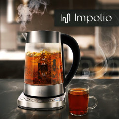 Impolio Impolio Wasser-/Teekocher Impolio Glas Wasserkocher mit Temperatureinstellung, Teesieb Aufsatz Прибор для приготовления чая и воды Impolio Стеклянный чайник Impolio с регулировкой температуры и ситечком для чая