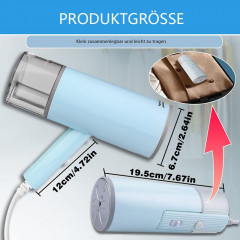 GelldG GelldG Dampfburste Steamer Dampfglatter, 1000 W Dampfburste Reisebugeleisen Mini blau Паровая щетка GelldG, отпариватель для разглаживания пара, дорожный мини-утюг с паровой щеткой мощностью 1000 Вт