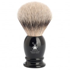 Muhle CLASSIC Silberspitz Rasierpinsel aus schwarzem Edelharz Кисточка для бритья CLASSIC с серебряным наконечником из драгоценной черной смолы