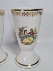 Бокалы винтажные Porcelaine De Luxe "Влюбленная пара", фарфор, 2 шт., 14.5 см, Франция, 1960-70гг.