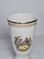 Бокалы винтажные Porcelaine De Luxe "Влюбленная пара", фарфор, 2 шт., 14.5 см, Франция, 1960-70гг.