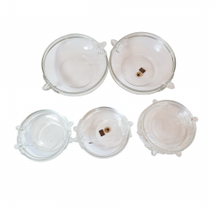 Original Walther Glas Набор хрустальных тарелок, 7шт., 18 x 3,5 см и хрустальных мисок, 2шт., 26 x 7 см, Германия, 1960-70гг.