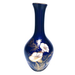 Wallendorf Echt Kobalt, Винтажная Ваза кобальтовая с позолотой 16см х 7см, Германия