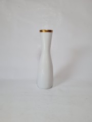 Bareuther Ваза белая в минималистичном стиле с позолоченным краем, 20,5см, Германия, 1960-70гг.