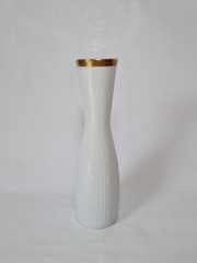 Bareuther Ваза белая в минималистичном стиле с позолоченным краем, 20,5см, Германия, 1960-70гг.