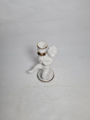 Подсвечник винтажный ARPO, в основании фигурка младенца, фарфор, 17 см, Румыния, 1960-70гг.