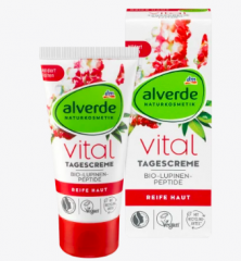 alverde NATURKOSMETIK Tagespflege Vital Lupinen-Peptide Дневной крем для лица с Пептидами из Люпина и Масла Карите, 50 мл