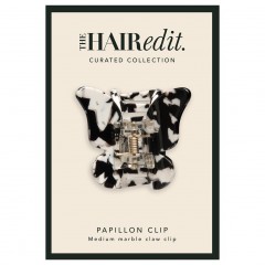 The Hair Edit Papillon Claw Clip – Black & White Marble Зажим для когтей Papillon черно-белый мрамор