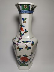 Ваза винтажная Japan Porcelain "Цветы и птицы", фарфор, 36 х 45 см, Япония, 1970-80гг.