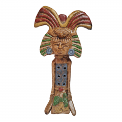 Фигурка-флейта винтажная Im Stil Mexico Aztec "Ацтекский идол", керамика, 25.5 см, Германия, 1980-90гг.