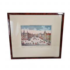 Картина винтажная, гравюра Георга Бальтазара Пробста, паспарту, под стеклом, в раме, 32 х 28.5 см, Германия, 1980-90гг.