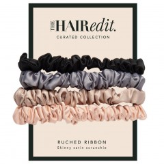 The Hair Edit Multi-Color Ruched Ribbon Scrunchies Разноцветные резинки для волос с рюшами и лентой