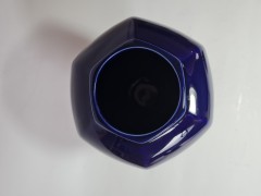 Golden love peacock Винтажная кобальтовая Ваза с позолотой 24К "Павлин в цветах", 25см, Япония 1960г.