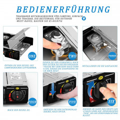 HOMELUX HOMELUX Gaskocher Edelstahl Campingkocher 2 flammig mit Gaskartuschen fur Grill Camper, (0-St), 2 x 2,5KW  Газовая плита HOMELUX походная из нержавеющей стали, 2 пламени с газовыми баллонами для кемпера-гриля, (0 шт.), 2 x 2,5 кВт