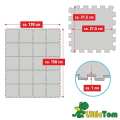 LittleTom Puzzlematte Uni Grau Braun 20 Teile Коврик-пазл Uni Grey Brown 20 деталей
