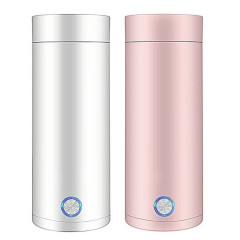 Yoyaxi Yoyaxi Reise-Wasserkocher Tragbarer Wasserkocher, Reisen, 400-ml-Thermobecher-Heisswasser-Tee-Kaffee-Heizgerat Rosa Дорожный чайник Yoyaxi, портативный чайник для путешествий, 400 мл, термокружка, нагреватель для горячей воды, чая, кофе