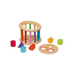 Janod Holz-Sortierspiel Rolltrommel Деревянная сортировочная игра Rolling Drum