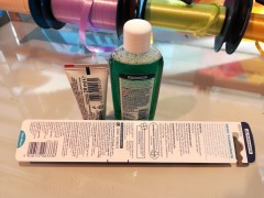 Dontodent Стоматологический дорожный набор, Зубная паста 20 мл, Складная зубная щётка, Ополаскиватель 100 мл