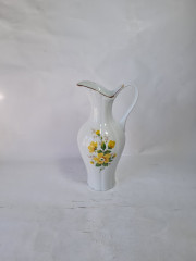 Ваза - кувшин винтажная Royal KPM Bavaria "Желтые цветы", ручная роспись, фарфор, 12 см, Германия, 1960-70гг.