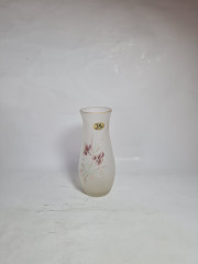 Ваза винтажная Creazioni V.R. с пастельными цветами, матовое стекло, 17.5 см, Италия, 1960-70гг.