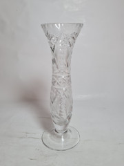 Ваза винтажная Anna Hutte на ножке, хрусталь, 22 x 7,5 см, Германия, 1960-70гг.