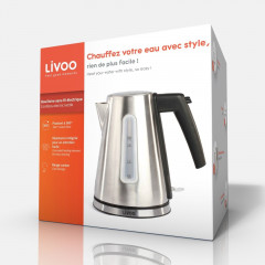 LIVOO LIVOO Wasserkocher LIVOO Wasserkocher Edelstahl 360°-Basis 1,7 L 2200 Watt Чайник LIVOO Чайник LIVOO из нержавеющей стали, основание 360°, 1,7 л, 2200 Вт