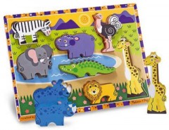 Melissa Doug Holzklotz-Puzzle Safaritiere Пазл сафари животных из деревянных блоков